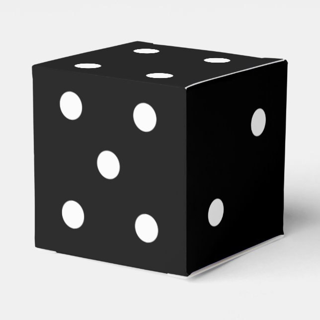 Any Colour Background with White Dot Dice Favour Box (Back Side)
