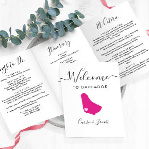 Any Colour Barbados Wedding Bag Welcome Itinerary Tri-Fold Programme