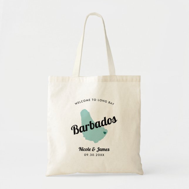 Any Colour Barbados Wedding Welcome Bag, Tote Bag (Front)