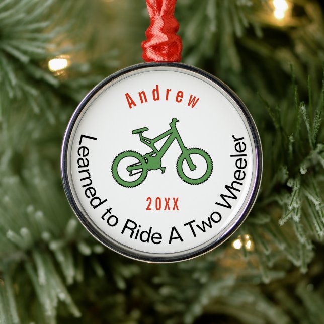 Any Colour Bicycle Learned to Ride Two Wheeler Metal Tree Decoration (Tree)