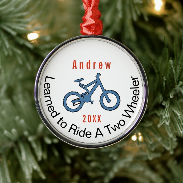 Any Colour Bicycle Learned to Ride Two Wheeler Metal Tree Decoration (Tree)