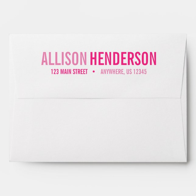 Any Colour - Block Letters Personalised Envelopes (Back (Top Flap))