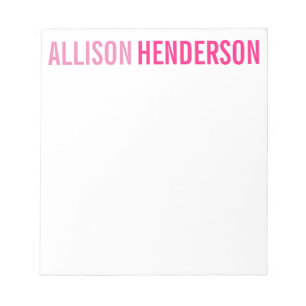 Any Colour - Block Name Personalised Notepad