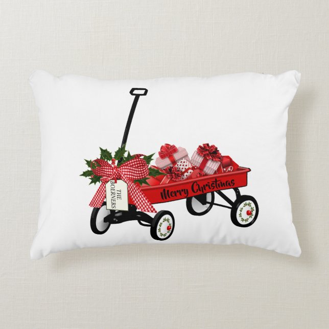 Any Colour Brushed PolyToy Wagon Throw Pillows (Front)