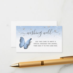 Any Colour Butterfly Elegant Floral Wishing Well Enclosure Card
