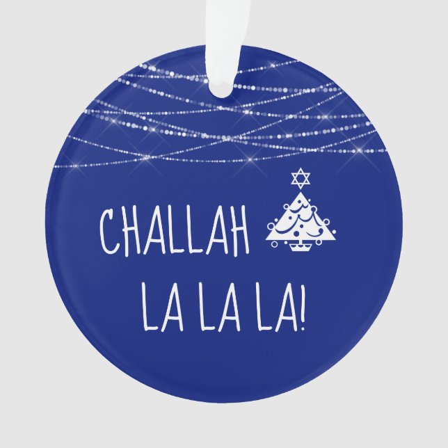 Any Colour Challah La La La Christmas Hanukkah Blu Ornament (Front)