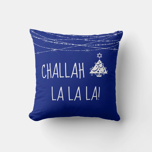 Any Colour Challah La La La Christmas Hanukkah Cushion (Front)