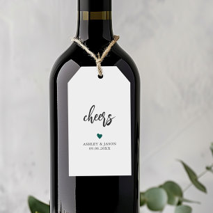 Any Colour Cheers Tag, Wedding Wine or Champagne Gift Tags