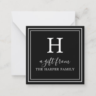 Any Colour - Classic Monogram Gift Enclosure Cards