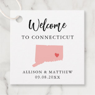 Any Colour Connecticut Wedding Welcome Bag Favour Tags