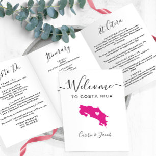 Any Colour Costa Rica Wedding Welcome Bag Itinerar Tri-Fold Programme