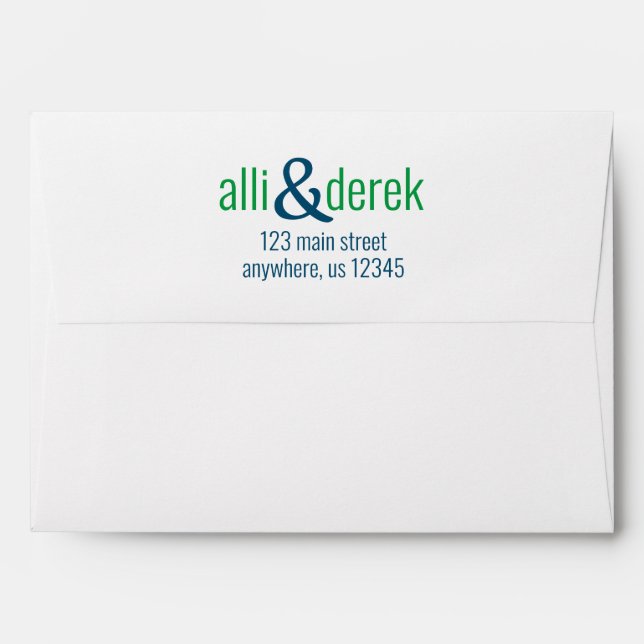 Any Colour - Couples Block Personalised Envelopes (Back (Top Flap))