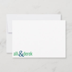 Any Colour - Couples Block Personalised Note Cards