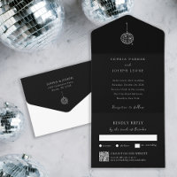 Any Colour Disco Ball Black | Wedding QR Code