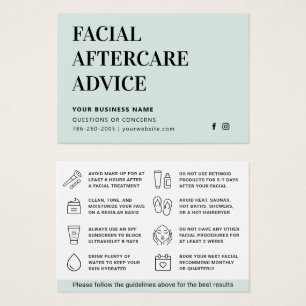 Any Colour Facial Aftercare Advice Instruction Car