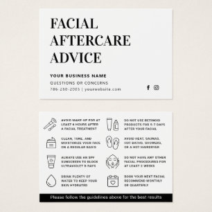 Any Colour Facial Aftercare Advice Instruction Car