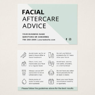 Any Colour Facial Aftercare Advice Instruction Car