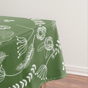 Any Colour Floral Garland Swirl Cotton Tablecloth