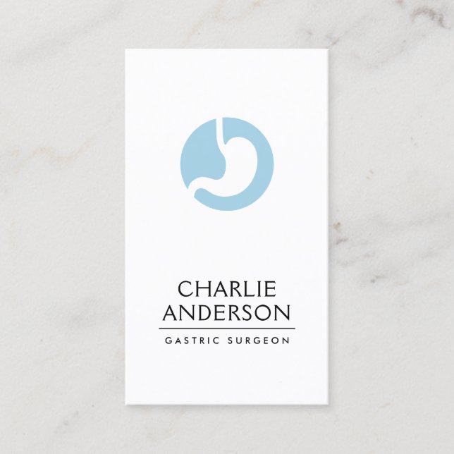 Any colour gastric logo vertical modern minimalist business card (Front)