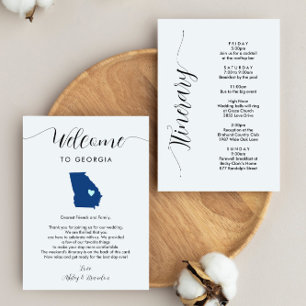 Any Colour Georgia Wedding Welcome Letter Itinerar