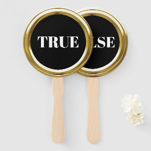 Any Colour Gold Frame Game Paddles Hand Fan