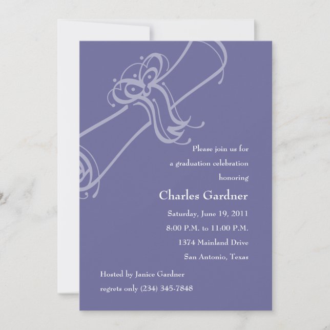 Any Colour  Graduation Diploma Invitation (Front)