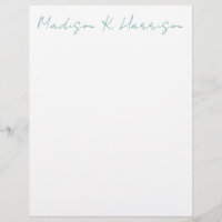 Any Colour Handwritten Script Name Letterhead Pape