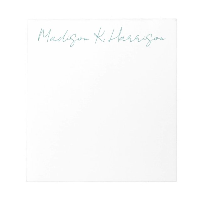 Any Colour Handwritten Script Name Notepad (Front)