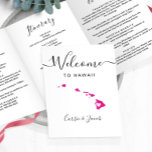 Any Colour Hawaii Wedding Welcome Bag Itinerary Tri-Fold Programme<br><div class="desc">Welcome guests to your wedding with this tri-fold card. There is plenty of room to include your itinerary, restaurant suggestions, things to do, and contact info. There is space for a photo on the back of the card. All text may be customised, including the heading. You may edit the colours...</div>