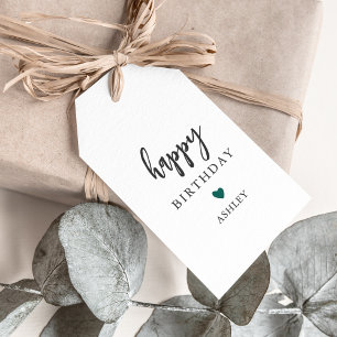 Any Colour Heart Happy Birthday Gift Tags, Birthda Gift Tags