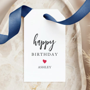 Any Colour Heart Happy Birthday Gift Tags, Birthda Tags
