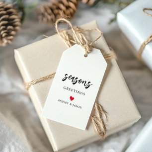 Any Colour Heart Seasons Greetings, Minimalist Gift Tags