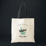 Any Colour Idaho Map Wedding Welcome Bag, Tote Bag<br><div class="desc">Wedding weekend welcome gift bag for out of town guests to your wedding, featuring image of Idaho. You may edit the colours for any part of this design, as well as move the heart to the location of your wedding. To change colours, click personalise and then "edit using the design...</div>
