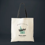 Any Colour Idaho Map Wedding Welcome Bag, Tote Bag<br><div class="desc">Wedding weekend welcome gift bag for out of town guests to your wedding, featuring image of Idaho. You may edit the colours for any part of this design, as well as move the heart to the location of your wedding. To change colours, click personalise and then "edit using the design...</div>