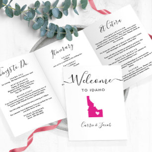 Any Colour Idaho Wedding Welcome Bag Itinerary Tri-Fold Programme