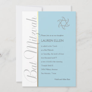Any Colour Invitation Bat Mitzvah