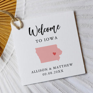 Any Colour Iowa Wedding Welcome Bag Favour Tags