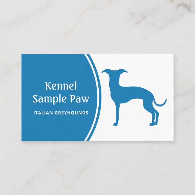 Any Colour Italian Greyhound Dog Silhouette Business Card (Front)
