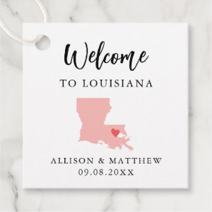Any Colour Louisiana Wedding Welcome Bag Favour Tags