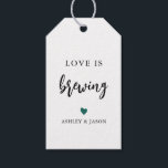 Any Colour Love is Brewing, Coffee or Tea, Wedding Gift Tags<br><div class="desc">These are the perfect little gift tags. You may edit the colours for any part of this design. To change colours,  click personalise and then "edit using the design tool." Select the element you wish to edit,  then use the tools to make the changes.</div>