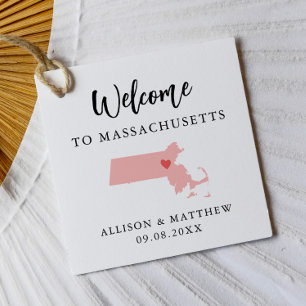 Any Colour Massachusetts Wedding Welcome Bag Favour Tags