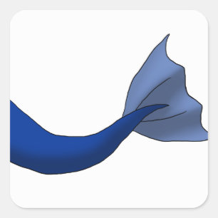 Any Colour Mermaid Tail w/ White Background Square Sticker