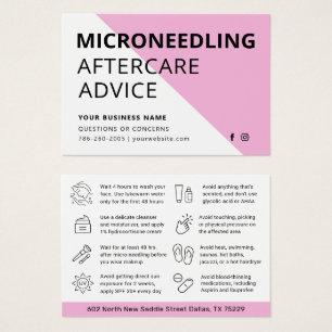 Any Colour Microneedling Aftercare Instruction Car