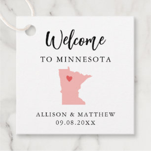 Any Colour Minnesota Wedding Welcome Bag Favour Tags