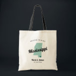 Any Colour Mississippi Map Wedding Welcome Bag, Tote Bag<br><div class="desc">Wedding weekend welcome gift bag for out of town guests to your wedding, featuring image of Mississippi. You may edit the colours for any part of this design, as well as move the heart to the location of your wedding. To change colours, click personalise and then "edit using the design...</div>