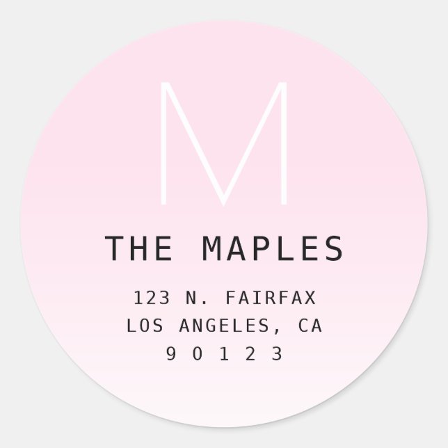 Any Colour Modern Gradient Background Classic Round Sticker (Front)