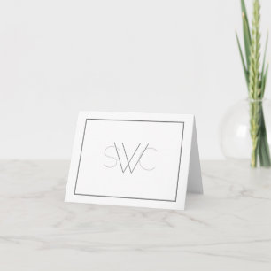 Any Colour - Modern Monogram Folded Note Cards