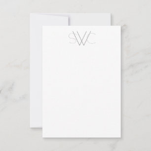 Any Colour - Modern Monogram Note Cards
