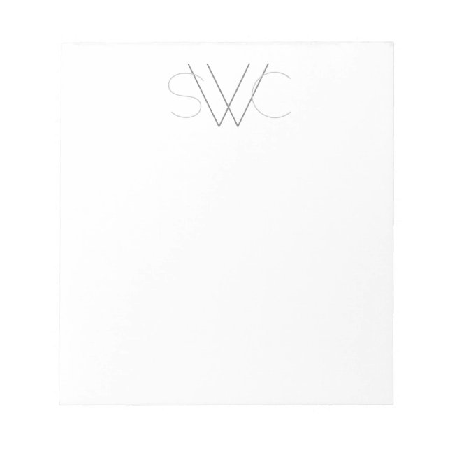 Any Colour - Modern Monogram Notepad (Front)