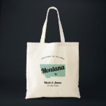 Any Colour Montana Map Wedding Welcome Bag, Tote Bag<br><div class="desc">Wedding weekend welcome gift bag for out of town guests to your wedding, featuring image of Montana. You may edit the colours for any part of this design, as well as move the heart to the location of your wedding. To change colours, click personalise and then "edit using the design...</div>